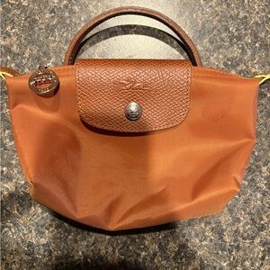 Longchamp Small Top-Handle Tote in Cognac Brown